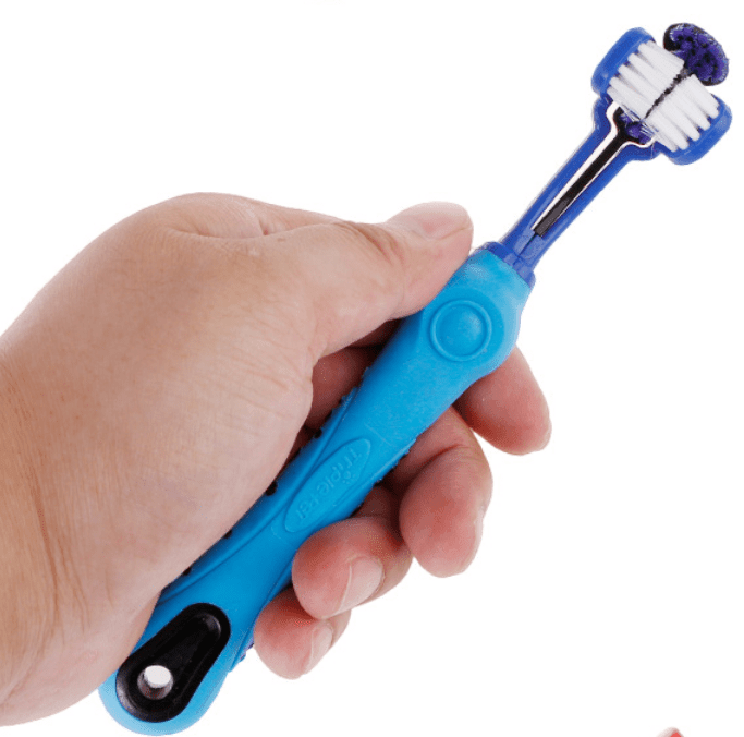 ezy2find pet tooth brush Blue 1 random color toothbrush pet plush dog brush in addition to bad breath tartar dental care dog cat cleaning supplies