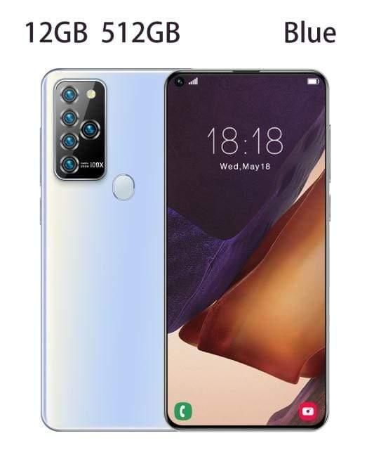 ezy2find Phone EU Plug / 12GB 512GB blue / China Global Version Galay Note25+ 7.2inch New MediaTek Smartphone 12 512GB 8 512GBROM Android 10.0 2020 New Mobile Phone In Stock