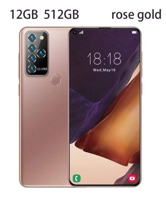 ezy2find Phone EU Plug / 12GB 512GB rose gold / China Global Version Galay Note25+ 7.2inch New MediaTek Smartphone 12 512GB 8 512GBROM Android 10.0 2020 New Mobile Phone In Stock