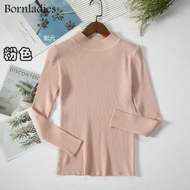 ezy2find Pink / One Size Bornladies Autumn Winter Basic Turtleneck Knitting Bottoming Warm Sweaters 2022 Women&