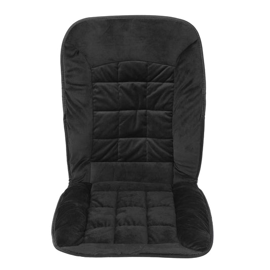 ezy2find Plush Car Front Seat Cushion Comfortable Black Plush Car Front Seat Cushion Comfortable Winter Warmer Cover Pad Chair Protector Universal