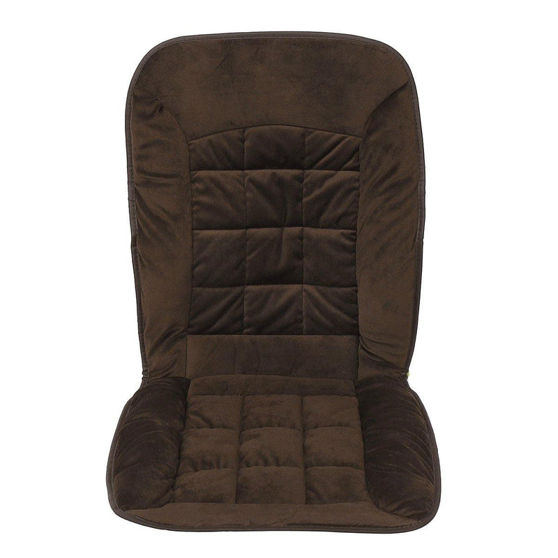 ezy2find Plush Car Front Seat Cushion Comfortable Brown Plush Car Front Seat Cushion Comfortable Winter Warmer Cover Pad Chair Protector Universal