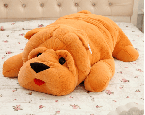 ezy2find plush toys 60cm Kawaii Animal Shar Pei Dog Plush Toy Big Stuffed Simulation Dog Toys Doll for Children Gift