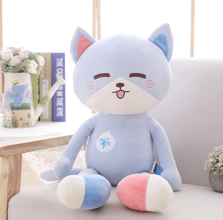 ezy2find plush toys Blue / 50cm 1pc 40/50/70cm 3 Patterns Kawaii Hello Kitten Plush filled smile Cat cushion Baby sleep doll appease toys Boutique Birthday Gift