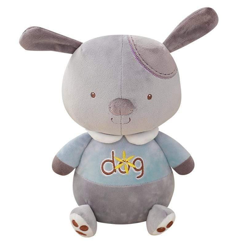 ezy2find plush toys Grey dog / 40 New cartoon embroidered white collar pig dolls, plush toys, large rabbit dolls, girlfriend gifts