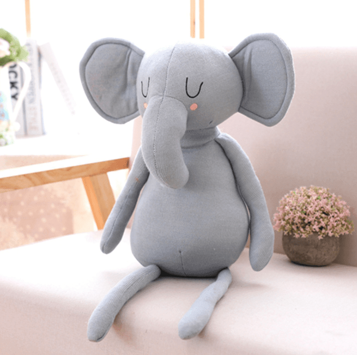 ezy2find plush toys Little elephant / 50cm 0.35kg 1pc 50cm 2 Patterns Cute Elephant Bunny Doll Simulation plush stuffed toys Baby soothing dolls Smooth feel High quality fabric
