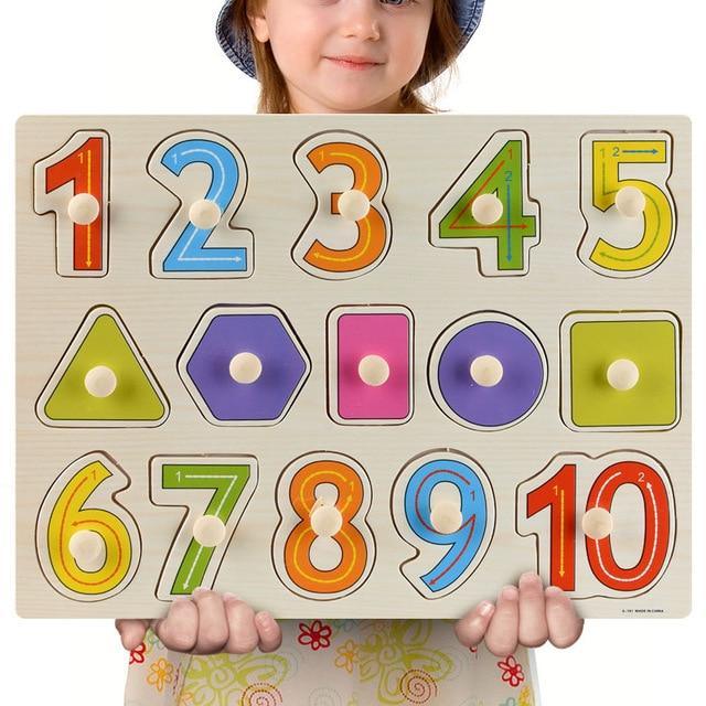 ezy2find puzzels A17 30cm Wooden Toys Jigsaw Puzzle Hand Grab For Kid Early Educational Toys Alphabet And Digit 3D Puzzle Learning Education Toys