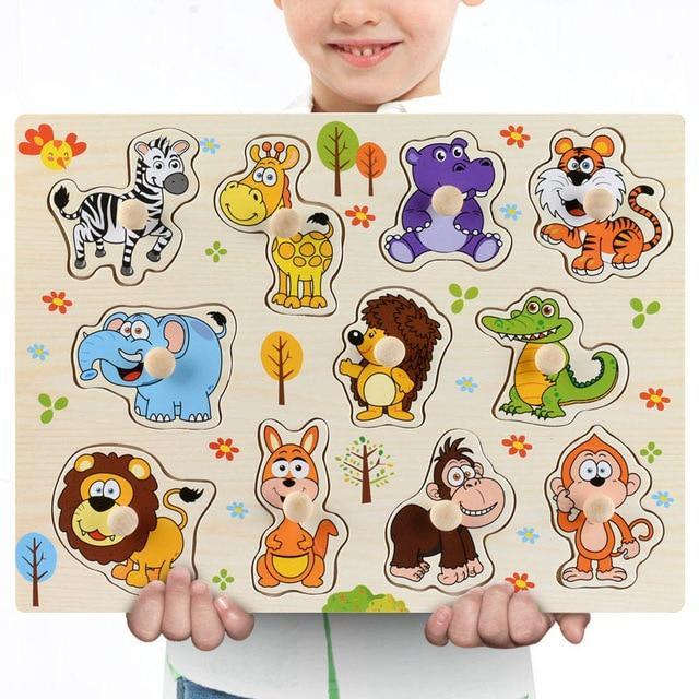 ezy2find puzzels A20 30cm Wooden Toys Jigsaw Puzzle Hand Grab For Kid Early Educational Toys Alphabet And Digit 3D Puzzle Learning Education Toys