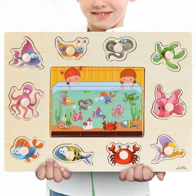 ezy2find puzzels A23 30cm Wooden Toys Jigsaw Puzzle Hand Grab For Kid Early Educational Toys Alphabet And Digit 3D Puzzle Learning Education Toys