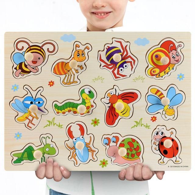 ezy2find puzzels A4 30cm Wooden Toys Jigsaw Puzzle Hand Grab For Kid Early Educational Toys Alphabet And Digit 3D Puzzle Learning Education Toys