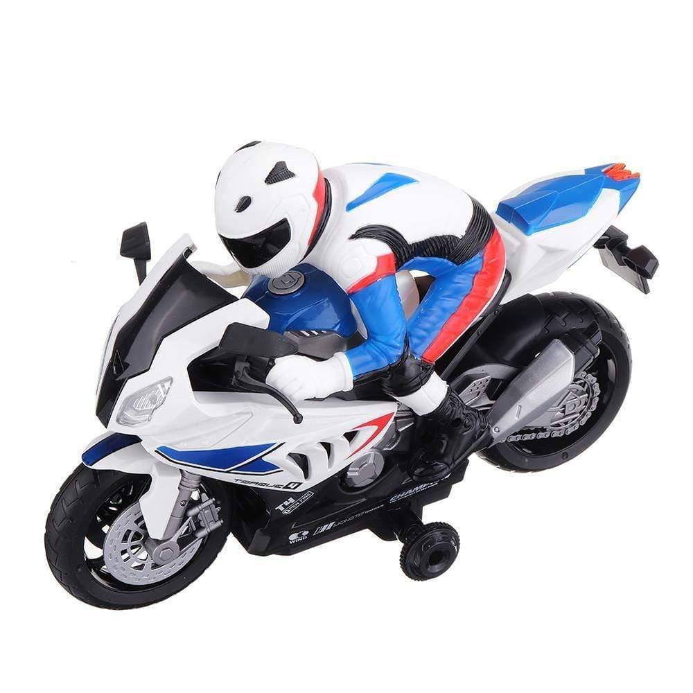 ezy2find RC Car Motor Cycle toys Blue 2.4G Rotate 360 RC Car MotorCycle Vehicle Model Children Toys With Music