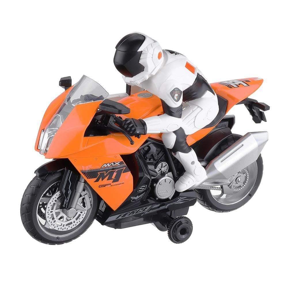 ezy2find RC Car Motor Cycle toys Orange 2.4G Rotate 360 RC Car MotorCycle Vehicle Model Children Toys With Music