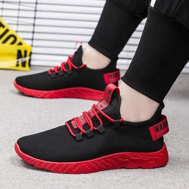 ezy2find red / 8 Fashion Men Sneakers Mesh Casual Shoes Lac-up Mens Shoes Lightweight Vulcanize Shoes Walking Sneakers Zapatillas Hombre