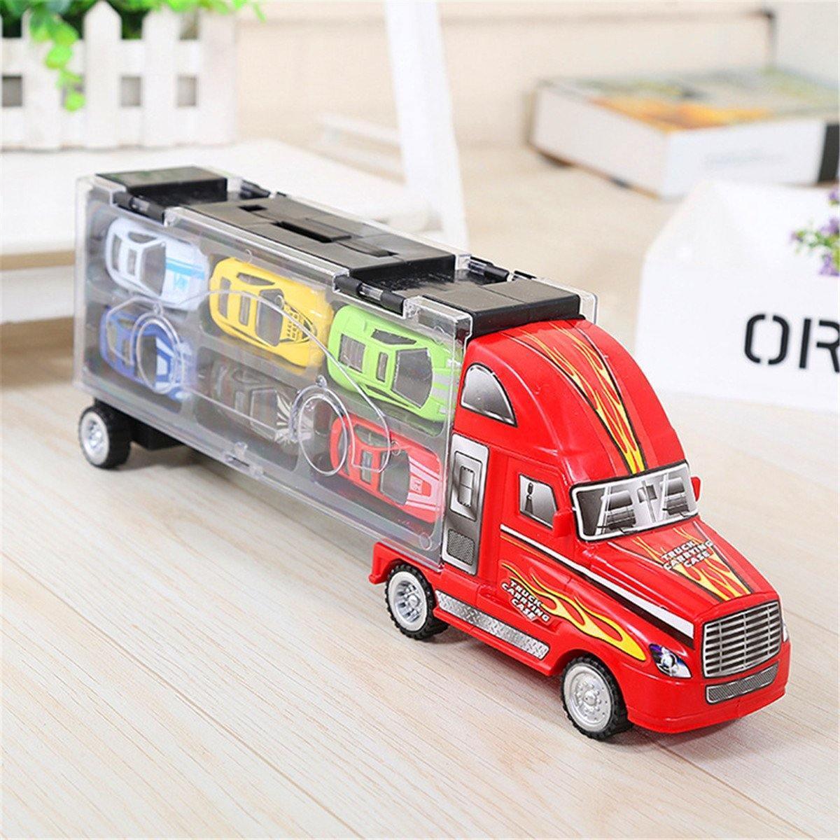 ezy2find Red Or Blue Alloy Car Set toy Red Red Or Blue Alloy Car Set Children's Inertial Truck Car Model Indoor Toys