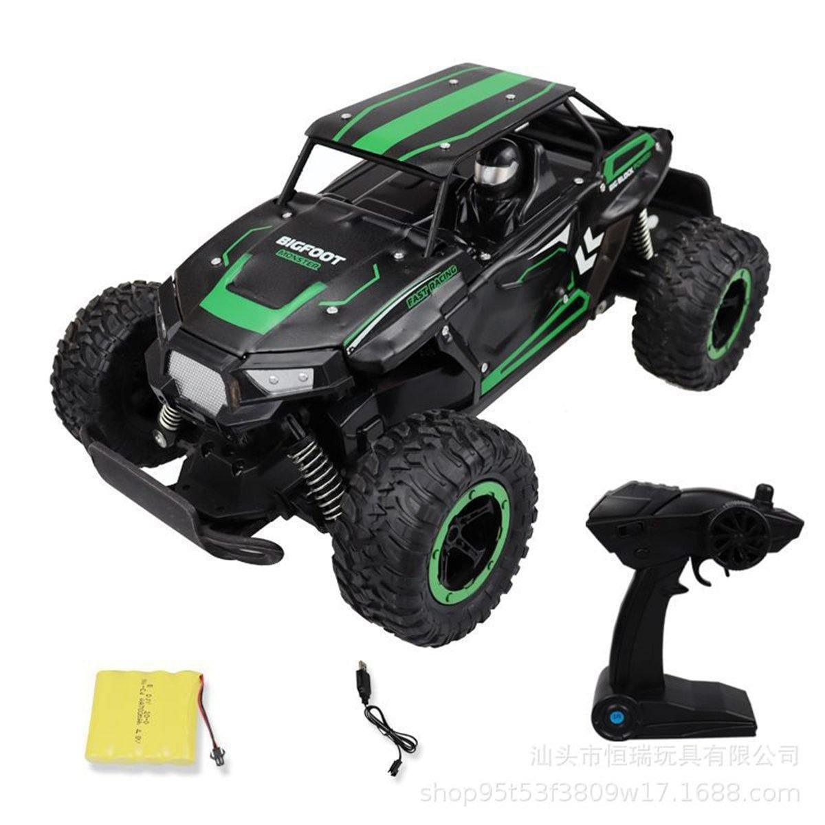 ezy2find remote control toy Green 1/14 2.4G Alloy High Speed RC Car Big Foot Off-road Drift Vehicle Model Indoor Outdoor Toys