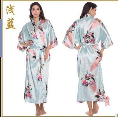 ezy2find robe As the photo show 11 / S RB015 Satin Robes for Brides Wedding Robe Sleepwear Silk Pijama Casual Bathrobe Animal Rayon Long Nightgown Women Kimono XXXL