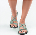 ezy2find sandals Green / 36 yards Beach pin-toe flat sandals