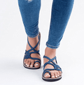 ezy2find sandals Navy blue / 36 yards Beach pin-toe flat sandals
