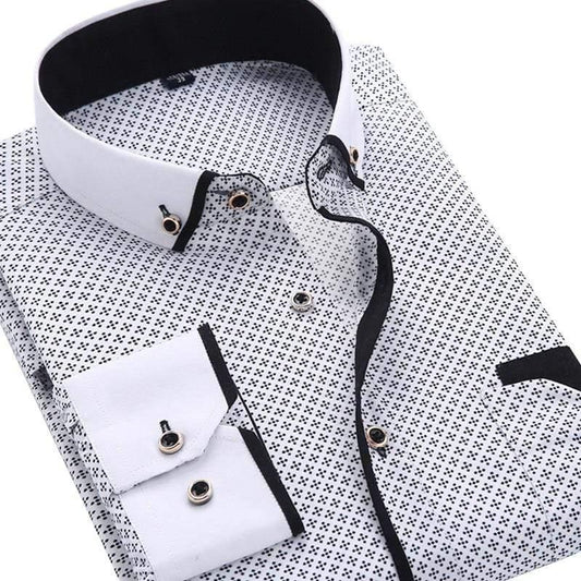 ezy2find shirt 2020 Men Fashion Casual Long Sleeved Printed shirt Slim Fit Male