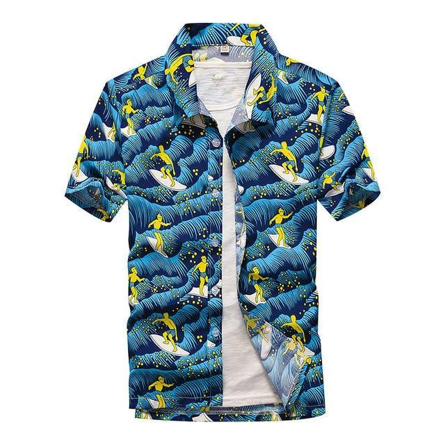 ezy2find shirts 2019 Fashion Mens Short Sleeve Hawaiian Shirt Fast drying Plus Size