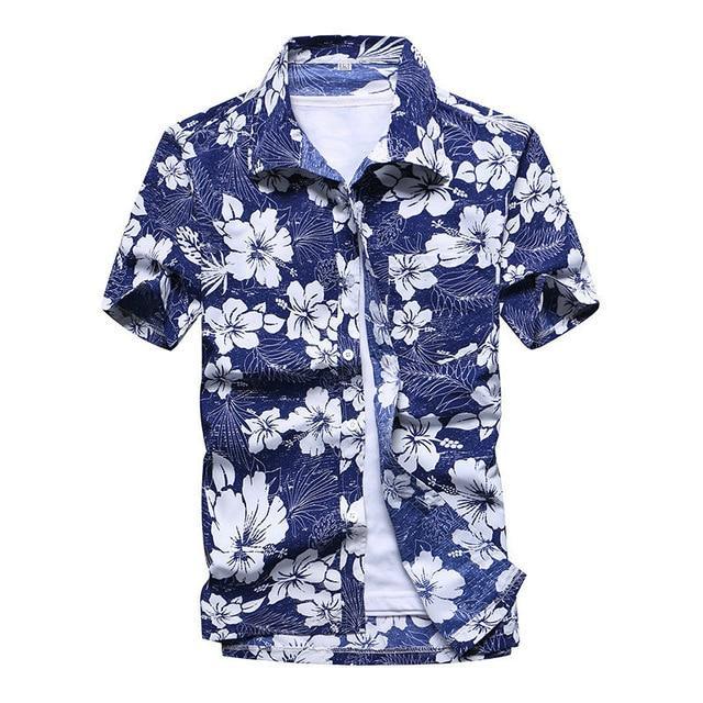 ezy2find shirts Asian Size 4 / M 2019 Fashion Mens Short Sleeve Hawaiian Shirt Fast drying Plus Size