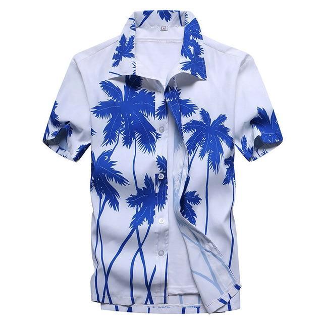 ezy2find shirts Asian Size 6 / M 2019 Fashion Mens Short Sleeve Hawaiian Shirt Fast drying Plus Size