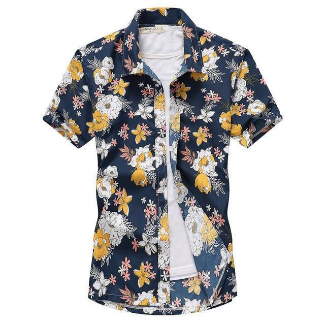 ezy2find shirts Asian Size / M 2019 Fashion Mens Short Sleeve Hawaiian Shirt Fast drying Plus Size