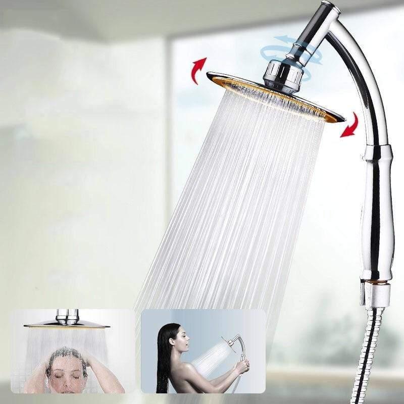 ezy2find shower head Silver round Shower Head 6inch Pressurized Hand-held Overhead Universal Shower Head Shower Set