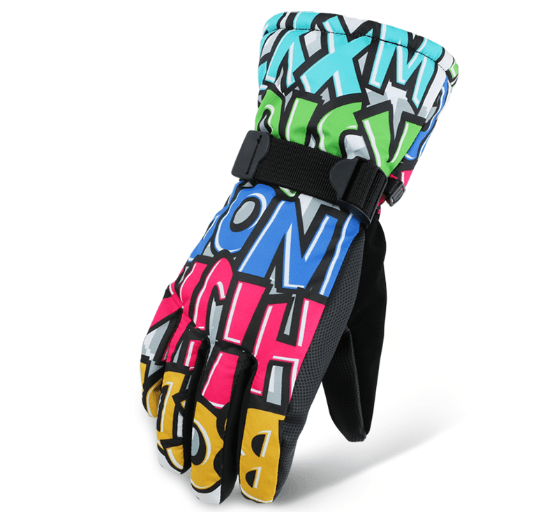 ezy2find Ski Gloves Letter Warm ski gloves