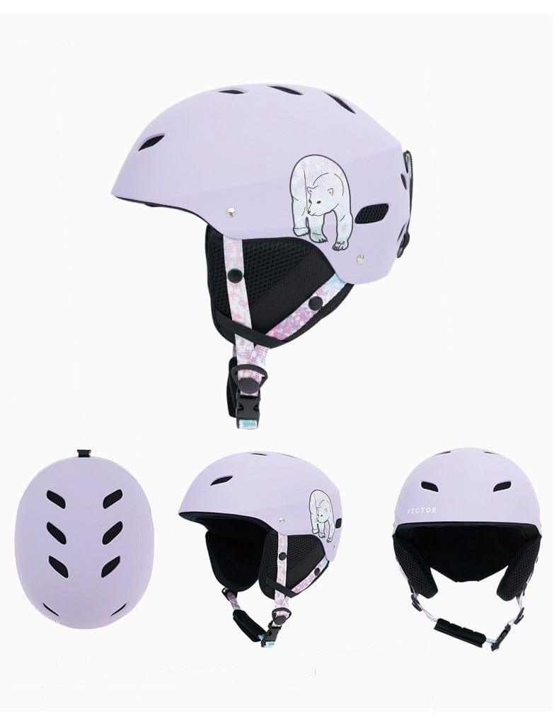 ezy2find Ski helmet Purple Romantic elf Child ski protective helmet
