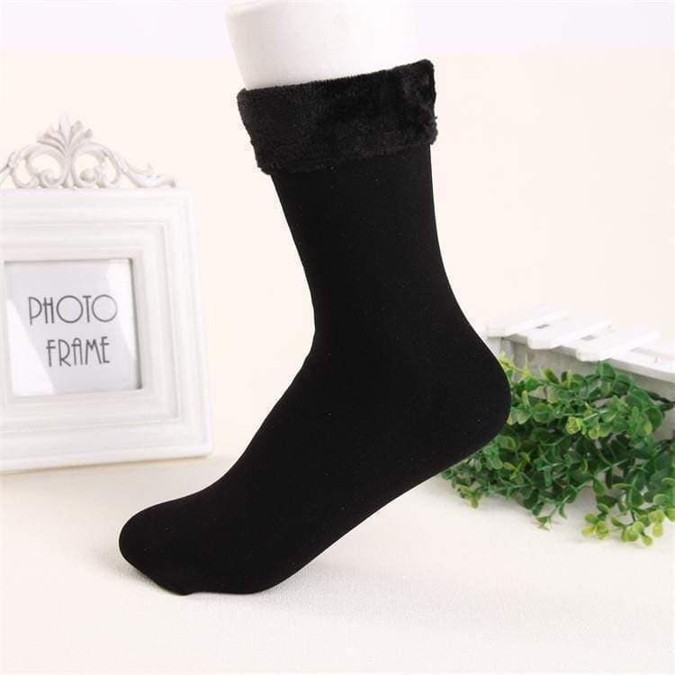 ezy2find SOCKS Black3PC Women's Thickened Floor Socks Fleeced Warm Nylon Socks