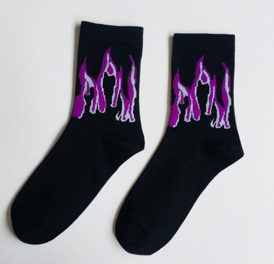 ezy2find SOCKS purple / Uniform code Tide brand flame socks