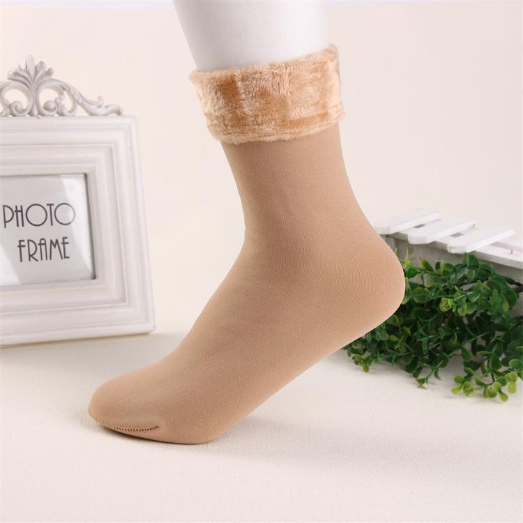 ezy2find SOCKS Skin3PC Women's Thickened Floor Socks Fleeced Warm Nylon Socks
