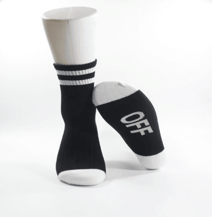 ezy2find SOCKS White Cotton socks striped style sports tube socks
