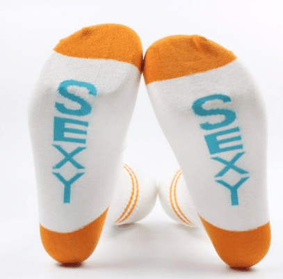 ezy2find SOCKS White orange Cotton socks striped style sports tube socks