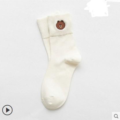 ezy2find Socks White / Q4 pairs College wind wild cute cotton socks