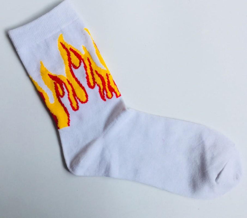 ezy2find SOCKS white / Uniform code Tide brand flame socks