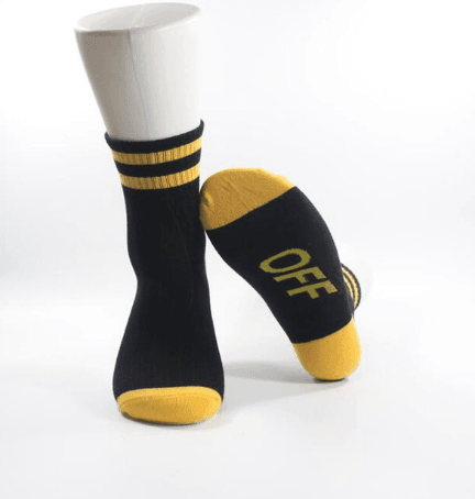 ezy2find SOCKS Yellow Cotton socks striped style sports tube socks