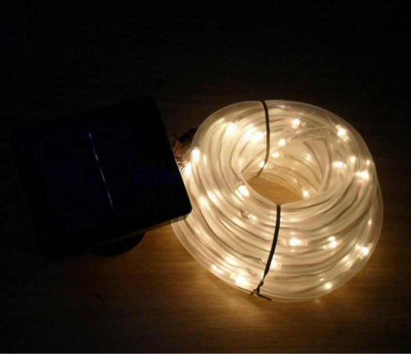 ezy2find Solar Garden Light Warm white12M Solar tube lamp string LED copper wire