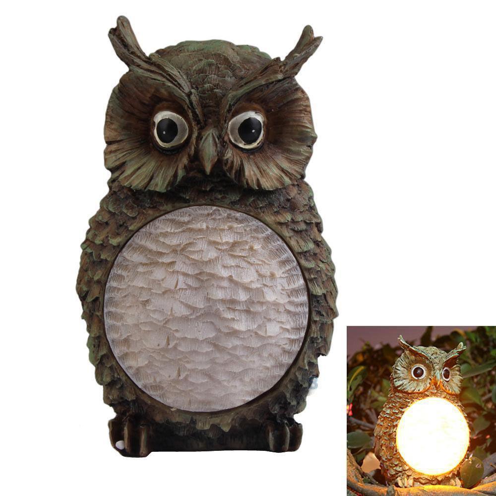 ezy2find Solar light owl figurine Solar Power Outdoor Owl Figurine Lamp Solar Power Outdoor Owl Figurine Lamp