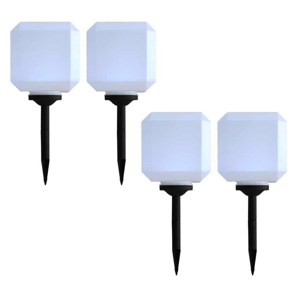 ezy2find solar Outdoor LED Cubic Solar Lights 4 pcs 20 cm White Outdoor LED Cubic Solar Lights 4 pcs 20 cm White