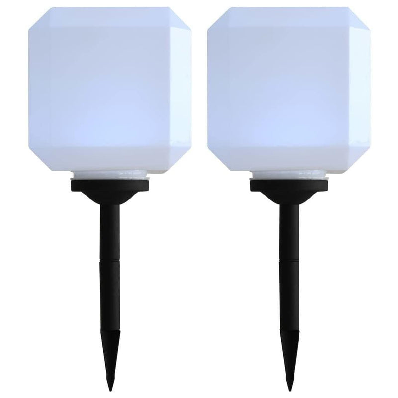 ezy2find solar Outdoor Solar LED Cubic Lamp 2 pcs 20 cm White Outdoor Solar LED Cubic Lamp 2 pcs 20 cm White