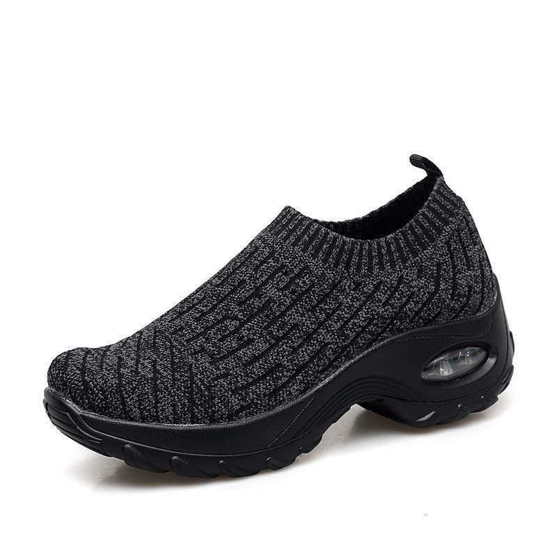 ezy2find sports shoe black / 36 Air cushion sports shoes middle-aged mother shoes