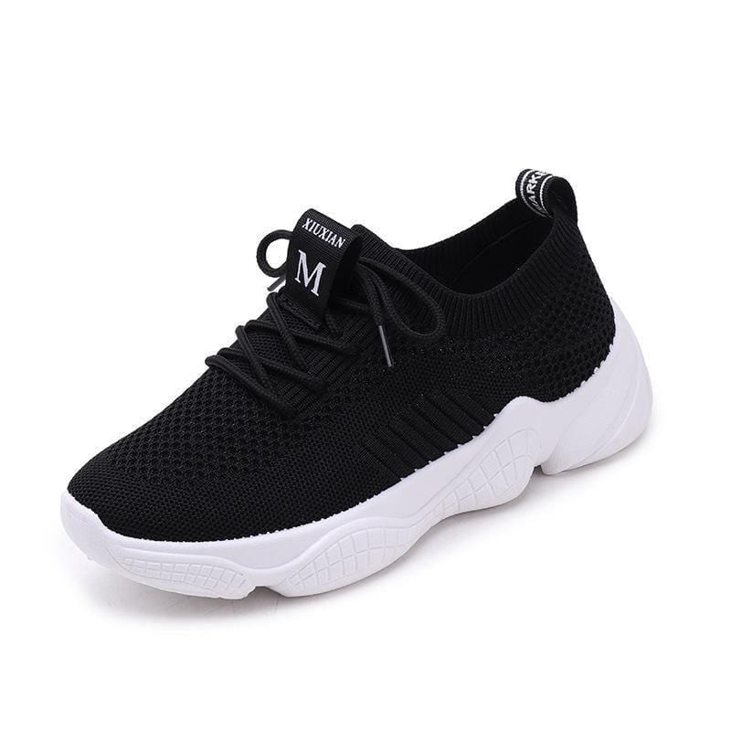ezy2find sports shoe black / 40 (positive code) Thick-soled white shoes female flying woven old shoes sports shoes women