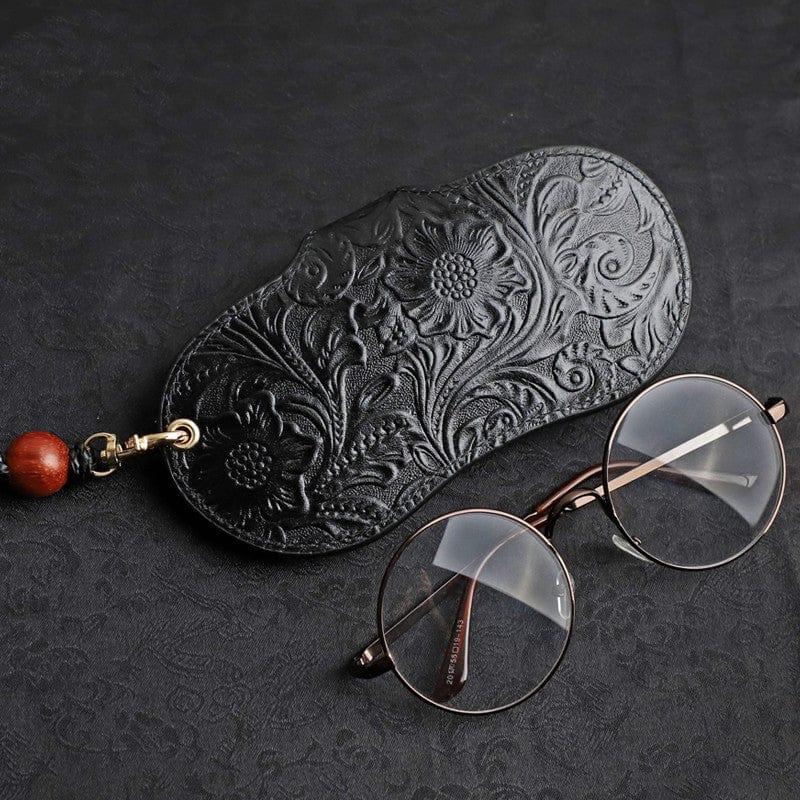 ezy2find Sun Glasses Black Ancient Myopia Sun Sunglasses Leather Case Storage Bag