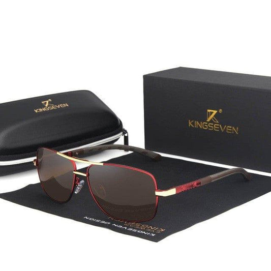 ezy2find Sun Glasses Gold Brown Men Sunglasses Polarized UV400 Sun Glasses