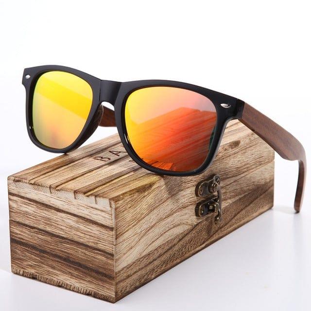 ezy2find Sun Glasses Orange / Wood Wood Sunglasses Polarized Men Glasses for men