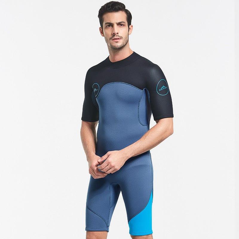 ezy2find Surfing Suit 1389blue and black and water / M Warm And Cold Long-sleeved Snorkeling Sunscreen Surfing Suit