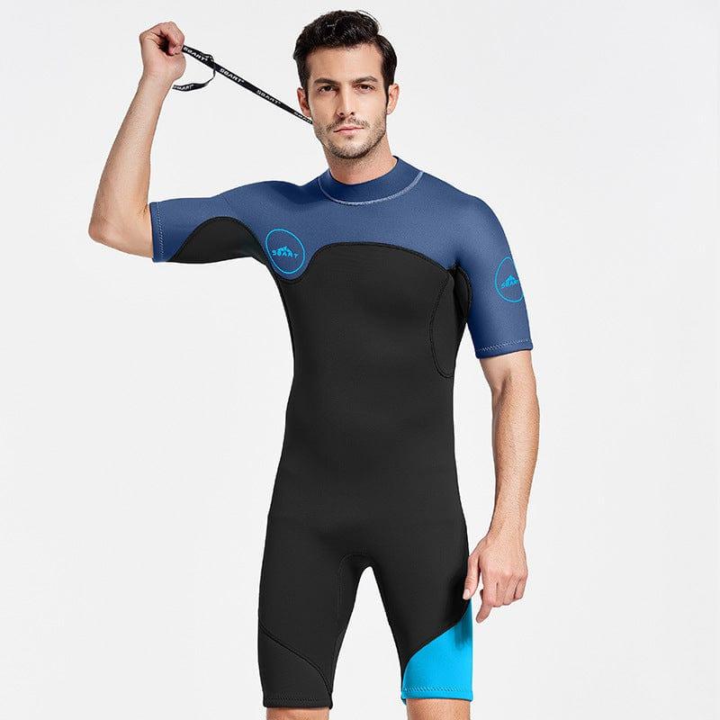 ezy2find Surfing Suit 1496dark blue and black and w / M Warm And Cold Long-sleeved Snorkeling Sunscreen Surfing Suit