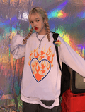 ezy2find sweater White Love Flame Loose Couple's Sweater Pullover
